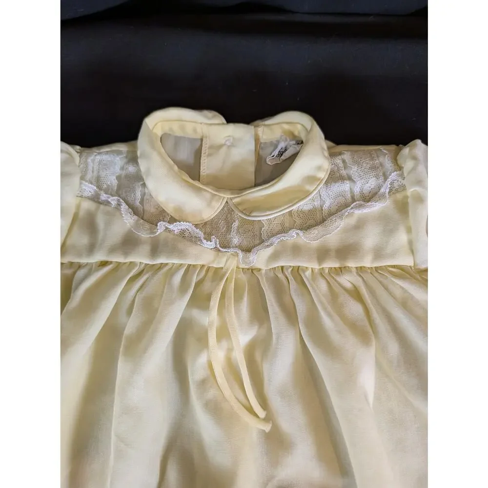 Vintage Fawn Togs 5-Piece Baby Outfit 9 mo Lace Dress Bloomers Booties Heirloom